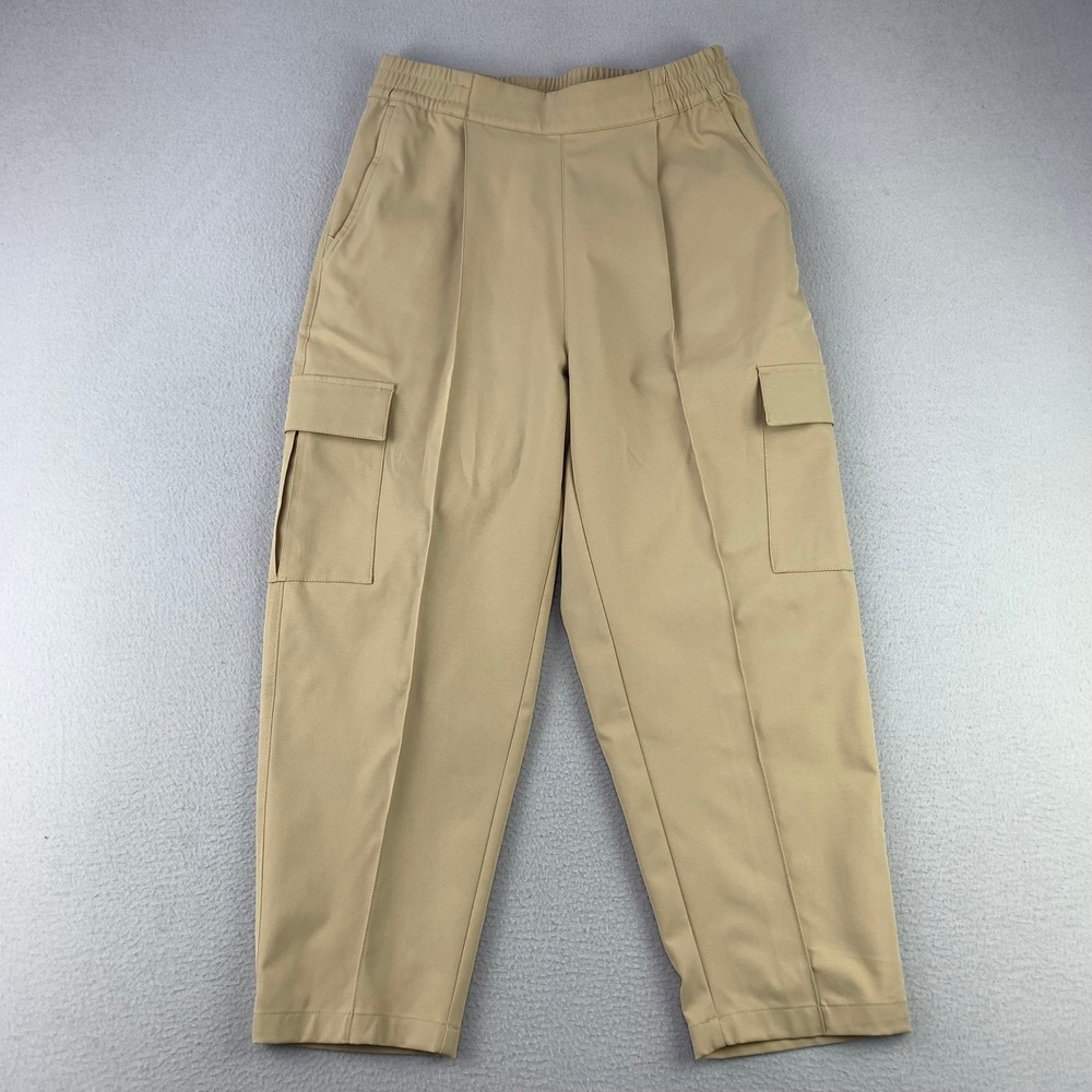 The North Face Cargo Pants Womens M Tan Hiking Outdoor Elastic Waist Tapered